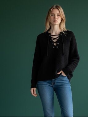 For The Republic Chunky Black Long Sleeve Sweater. Size S. #622